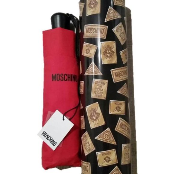 MOSCHINO Standard  Size UMBRELLA Branded RED - Picture 1 of 1
